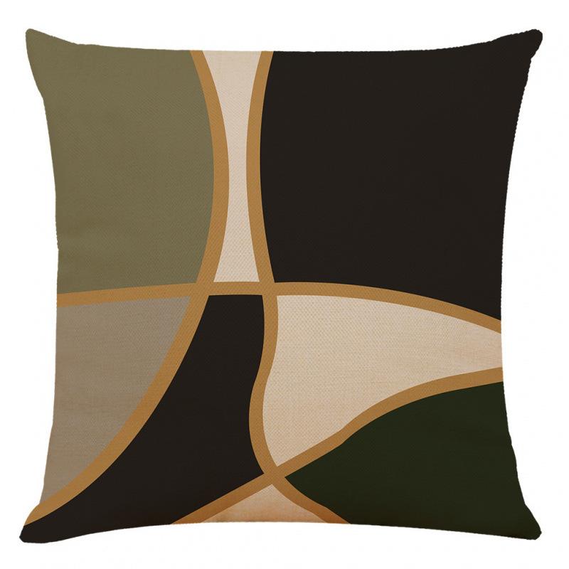 Popular Linen Pillowcase Abstract Geometric Sofa Cushion Cotton Linen Car Pillow
