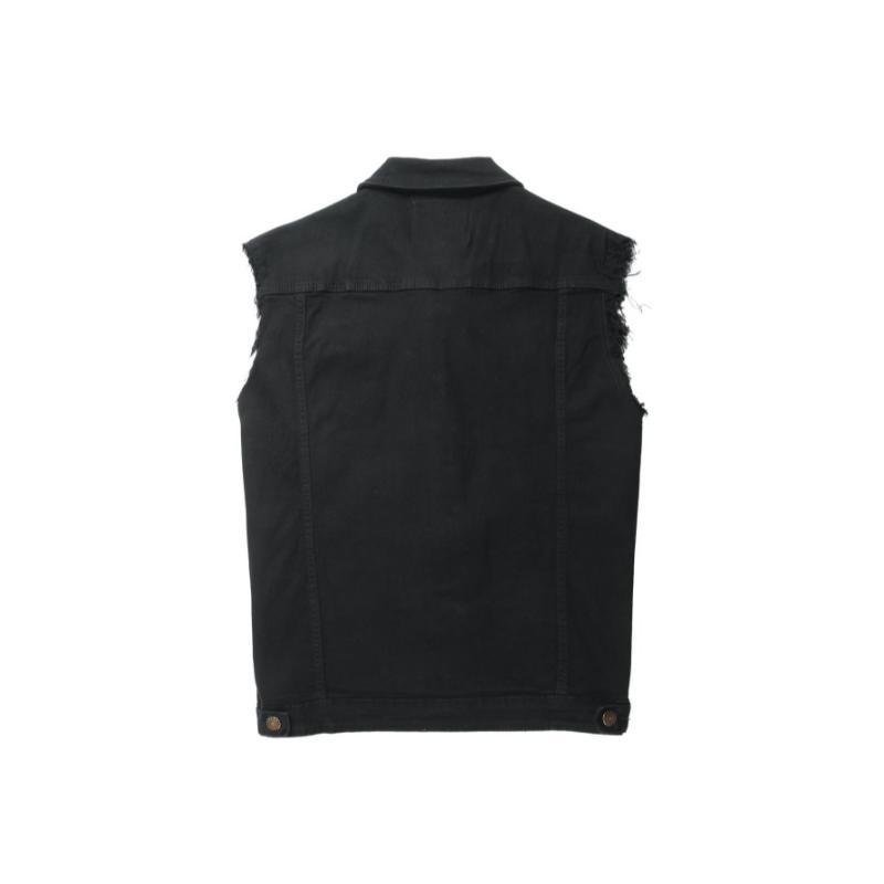 X 73408 Distressed Denim Sleeves Vest