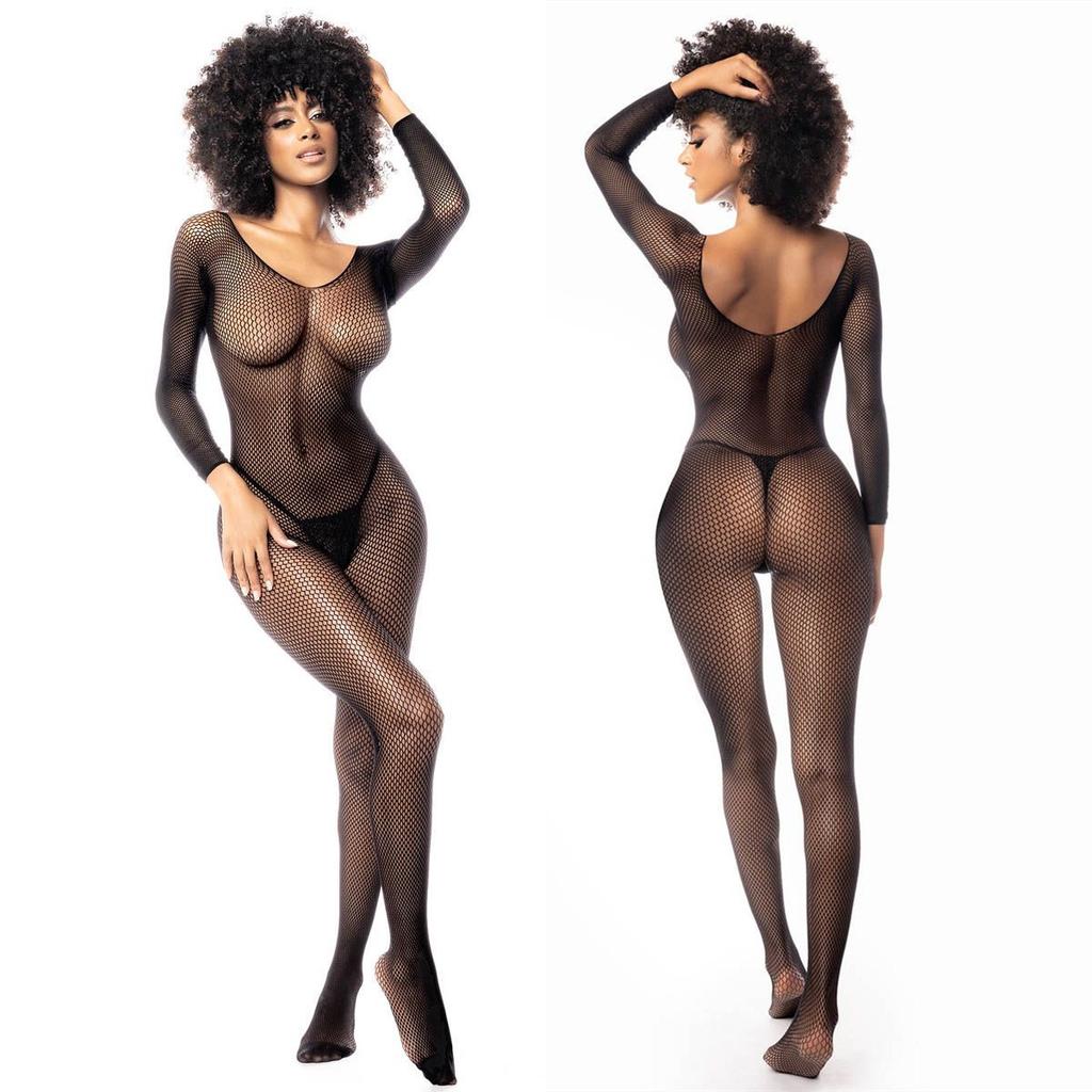 Sexy Adult Female Fishnet Crotchless Mesh Tights Erotic Costumes Teddy Lingerie Bodysuit Underwear Women Bodystocking Outfits
