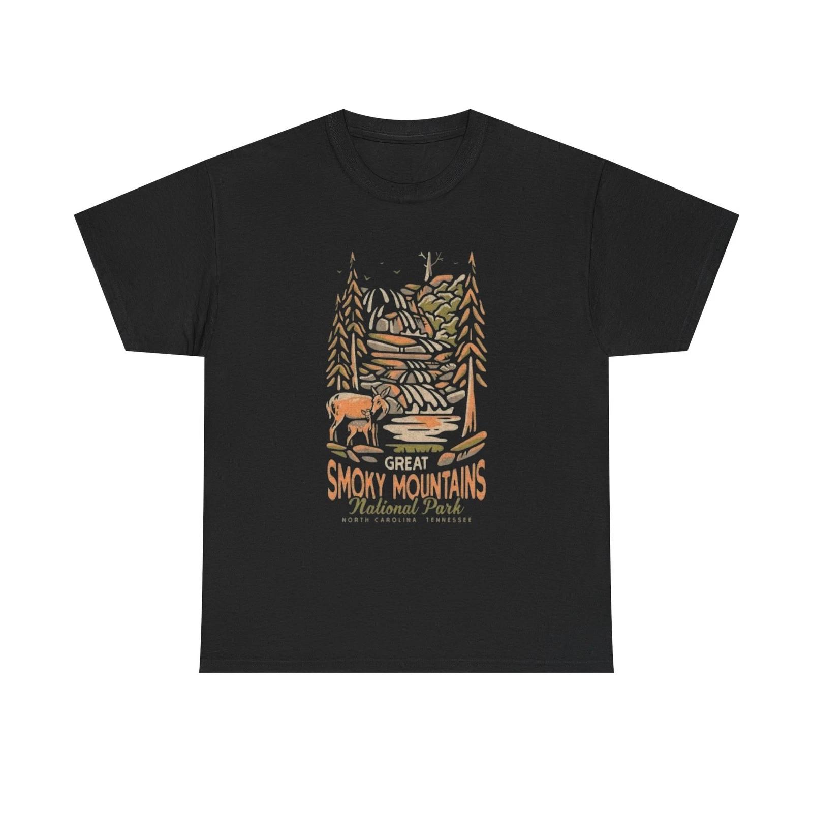 Great Smokey Mountains Graphic T Shirt Unisex Heavy Cotton Tee S