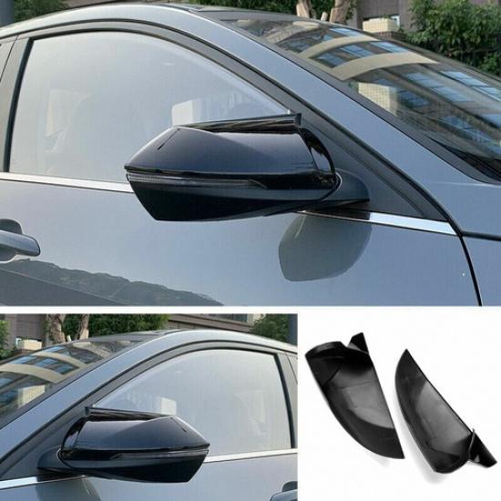 For 21-23 Hyundai Elantra 4D Gloss Black ABS Rear View Side Mirror Cover Trim