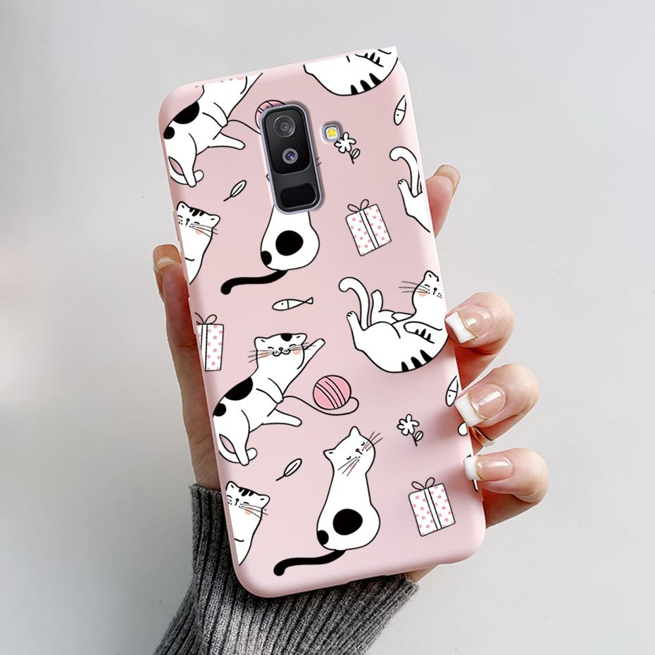 Painted Case For Samsung Galaxy A6 Plus Covers For Samsung A7 2018 A750 Cases For Samsung A9 2018 Cute Cartoon Protective Coques