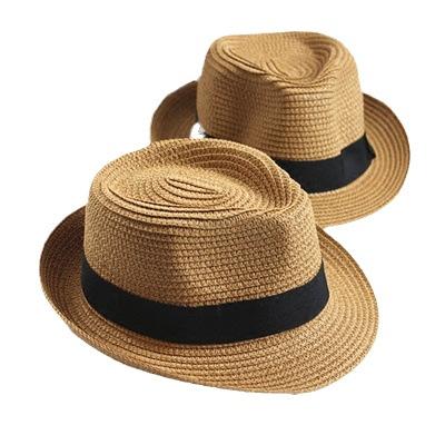 Spring and Summer Parent-child Children Straw Hats Men and Women Jazz Top Hats Baby Trendy Hats Sunshade Sunscreen Travel Beach Hats