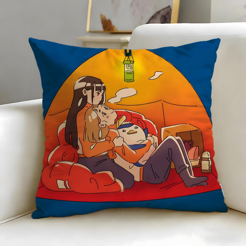 Anime A Place Further Than the Universe Cushion Cover Soft EasyWash Pillow Case Versatile for Couch Bed Travel and Office