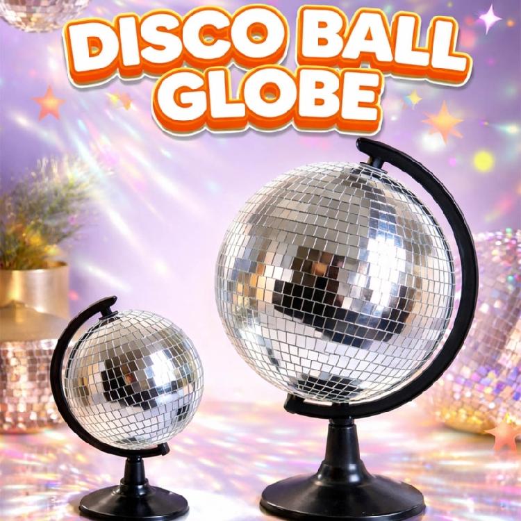 Ασημένιες Σφαίρες Disco Σφαίρα Γλυπτά Καθρέφτης Σφαίρα Disco Σφαίρα Γλυπτό με Βάση Επιτραπέζιο Διακοσμητικό για Διακοσμήσεις Σπιτιού Πάρτι