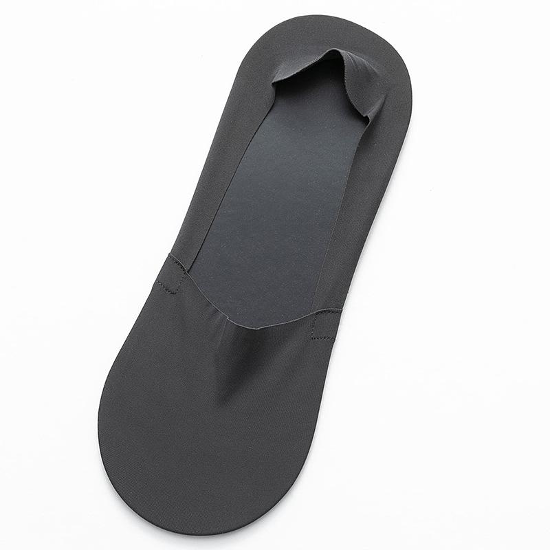 Men's Summer Towel Bottom Ice Silk Solid Color Light Mouth Sweat Absorption Non Slip No Mark Invisible Socks
