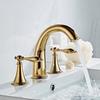 Vintage Gold 3-Hole Double Handle Basin Faucet Set