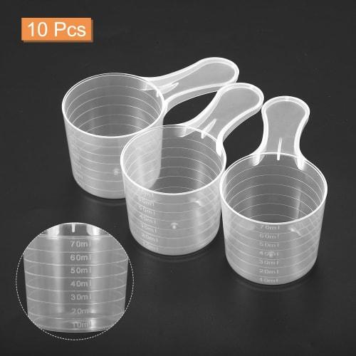 Uxcell 10-Piece Plastic Measuring Spoon Set, 35g/70ml Tablespoons, Powder Scoops for Measuring Coffee, Protein Powder, Spices, Clear