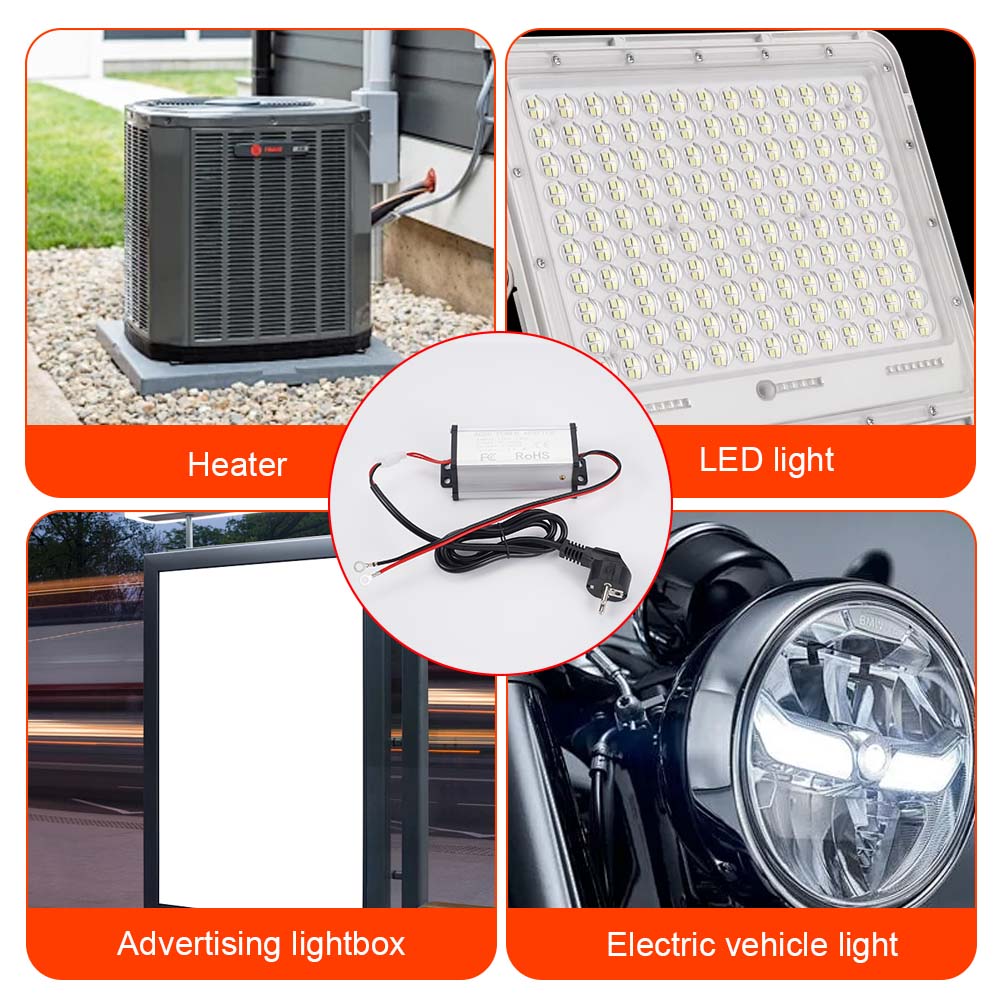 AC 110V to DC 12V 25A High-Power Universal Power Converter With Power Cord Suitable for 12V 2KW 5KW Car Heater Car Accessories