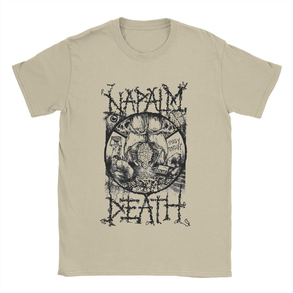 Funny Napalm Death T-Shirt Men Round Neck Pure Cotton T Shirt Band Short Sleeve Tees Original Tops