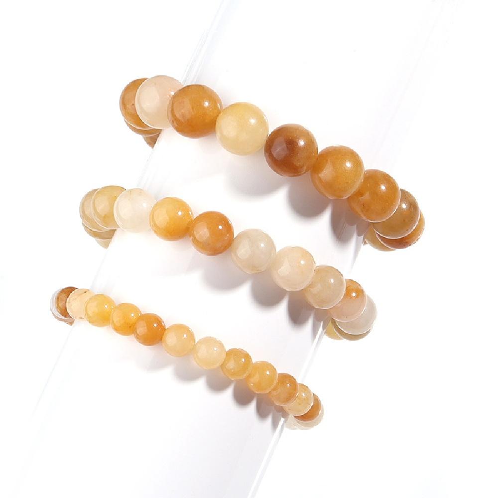 Gold Jaden Achate Stein Natur Runde Perlen 15" Strang Glatte Lose Zwischenperlen 4/6/8/10/12mm für Schmuckherstellung DIY Armbänder Zubehör