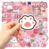 62pcs Cute Pink Stickers Kawaii Graffiti Stickers for DIY Luggage Laptop Skateboard Motorcycle Bicycle Stickers