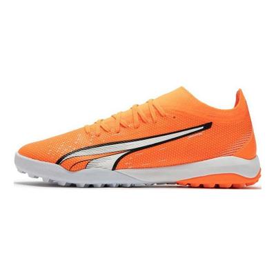 Ultra Match TT Round Toe Lace-Up TF (Rubber Studs) Hard Ground Artificial Grass Football Shoes Unisex Football Shoes Orange 107220-01