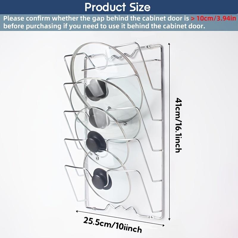 1 Piece of Steel Pot Lid Storage Rack -5-layer Wall Mounted Shelf for Kitchen Cabinets, Space Saving Metal Bracket for Pot Lid a