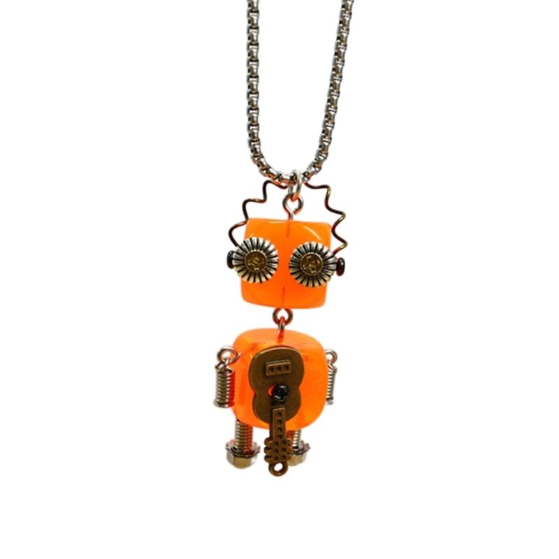 Unique Mini Robot Neckchains Muti-functionl Robot Pendant Necklace Vintage Movable Neck Jewelry for Daily Wear Dates