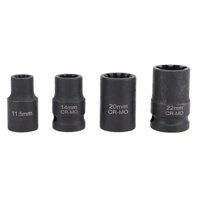 4pcs Brake Caliper Socket Set 1 2in Drive Brake Caliper Removal Tool 11.5mmx10pt 14mmx7pt 20mmx10pt 22mmx7pt