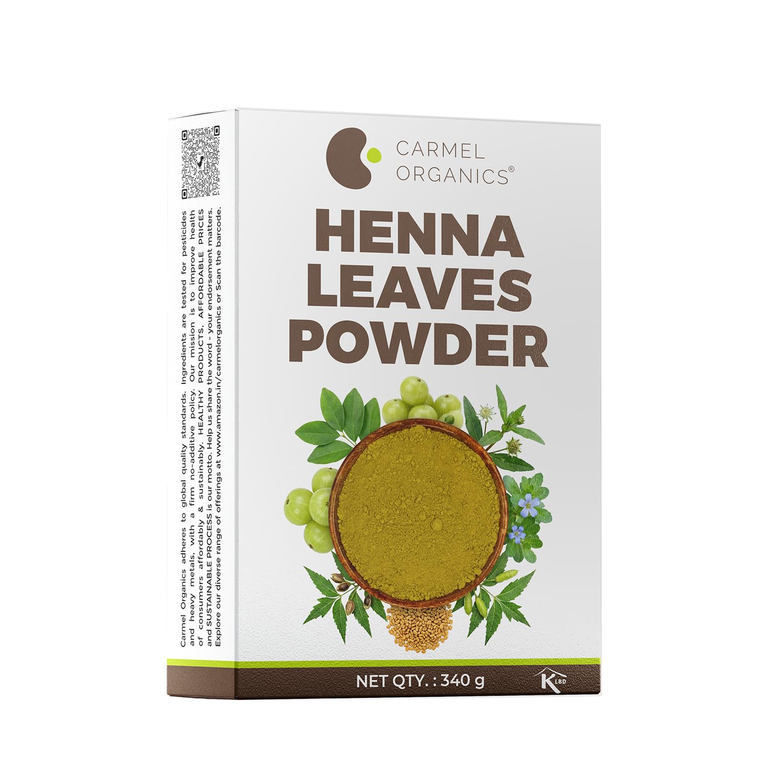 CARMEL ORGANICS Herbal Henna Powder 340 Gram