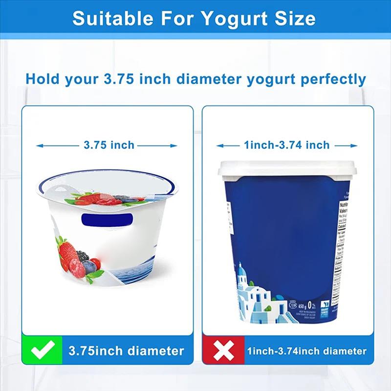 Buzdolabı İçin Yoğurt Düzenleyici 4 Kapasiteli Buzdolabı İçin Yer Tasarruflu Yoğurt Tutucu Yapışkan Bantlarla