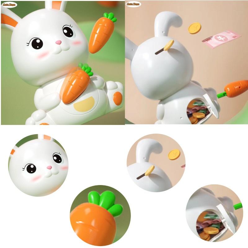 Cute Bunny Coin Bank Large Capacity Cartoon Creative Anti-fall Plastic Savings Jar Gift For Boys And Girls
