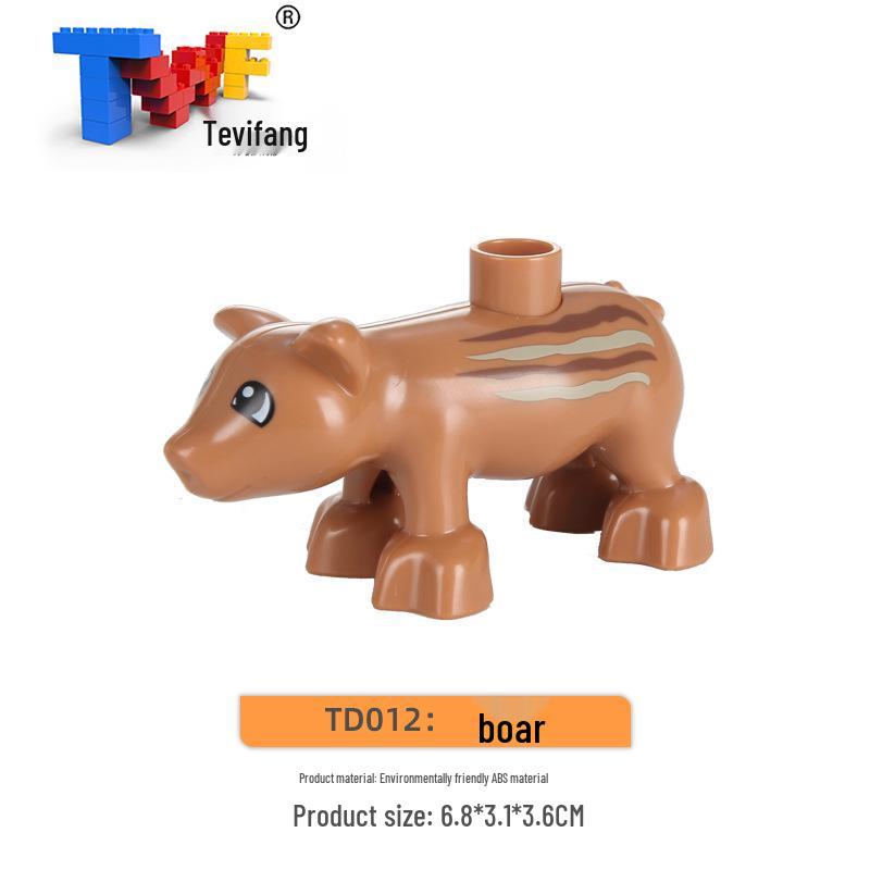 Large Particle Building Blocks: Compatible Prairie Ocean Animal Farm Educational Toys for Kids