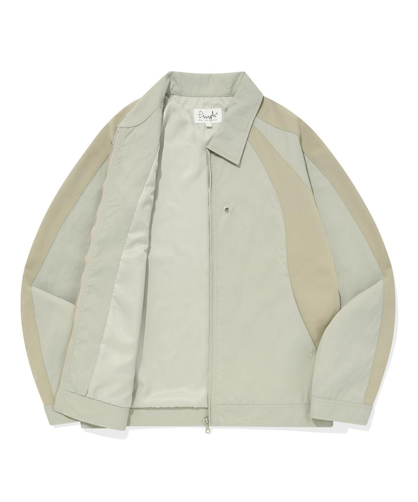 Physical Department Colorblock Curve Trucker Jacket Greige