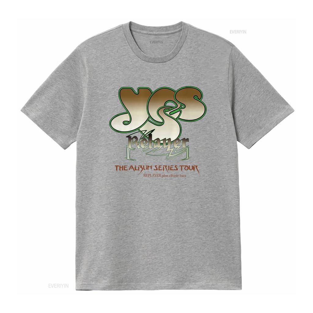 Bawełniany T-shirt Tak Muzyka Relayer Seria Albumów Trasa Jon Anderson Steve Howe Zespół Nadruk Fani Rocka vintage Prany Stylowy