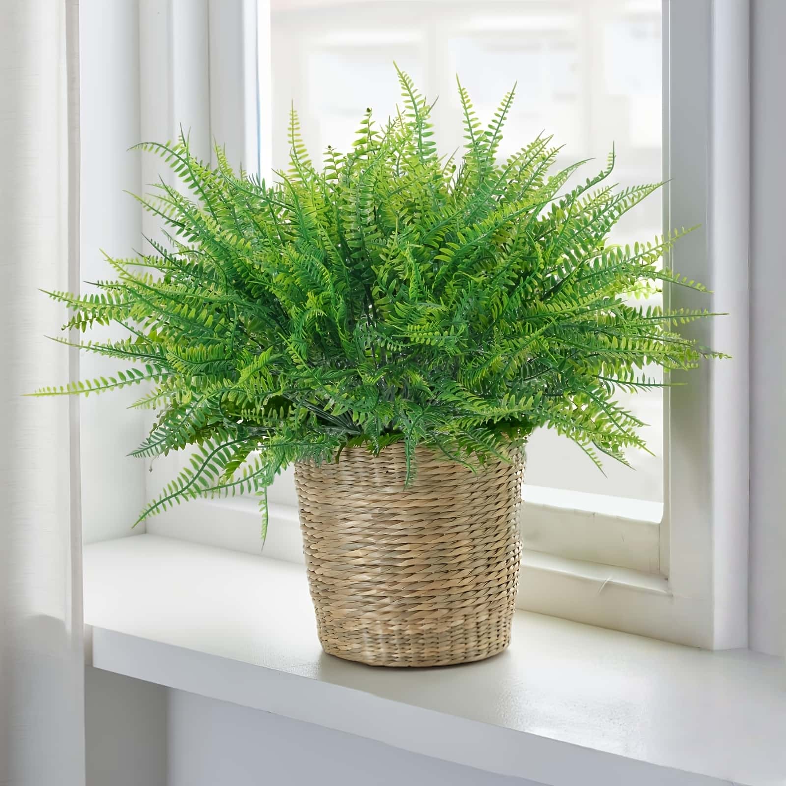 

Artificial Plants And Flowers, Antioxidant Boston Ferns, Outdoor Artificial Greenery, Fake Plants Suitable for Garden Decor 2PCS