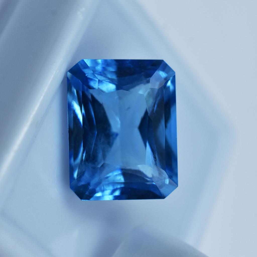 9.70 Ct Natural Sapphire CERTIFIED Gemstone Emerald Cut Light Blue For Ring Size AR-561