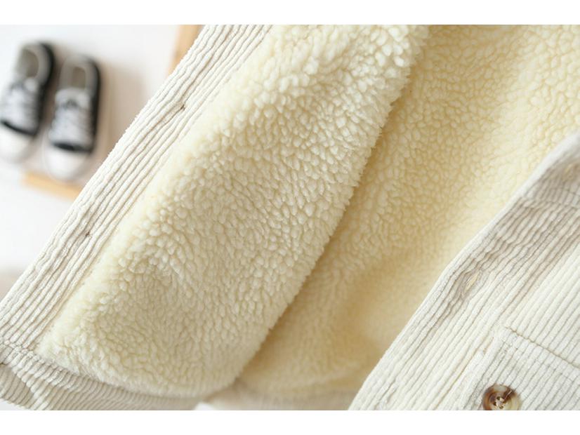 Korean Style 2025 Kids' Fleece-Lined Corduroy Jacket – Trendy & Warm Winter Top for Boys and Girls
