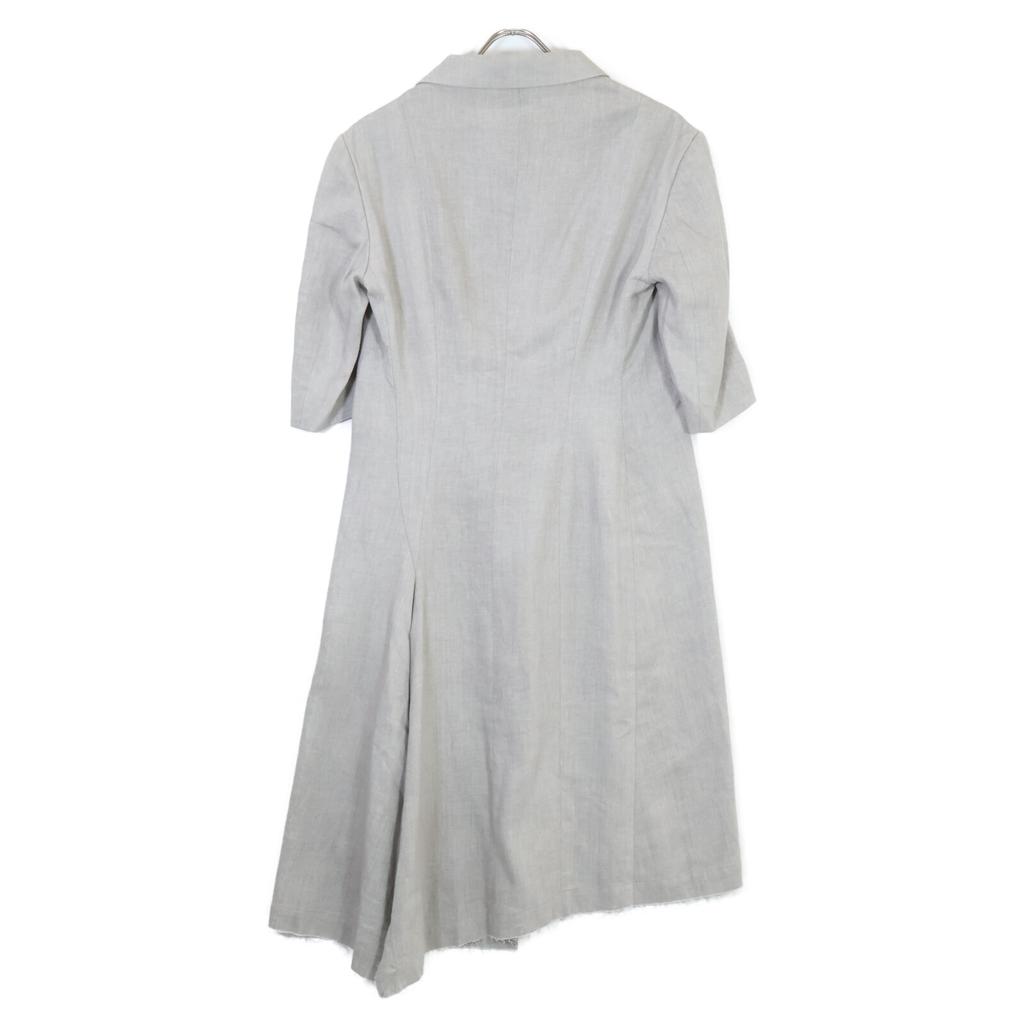 Y's YS-J06-302 Gray Linen Peak Lapel Coat Coat 1 grayUsed