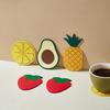Cartoon Fruit Onderzetter Hittebestendig Antislip PVC Drankmat Multifunctionele Tafelmatten Schattig Ananas Avocado Ontwerp Mat voor Bekers Mokken Keuken Bureau Decoratie