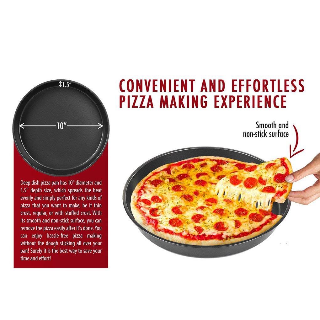 Black Pizza Tray Non-Stick Metal Bakeware Tray Baking Pan Round Oven Vented Tray