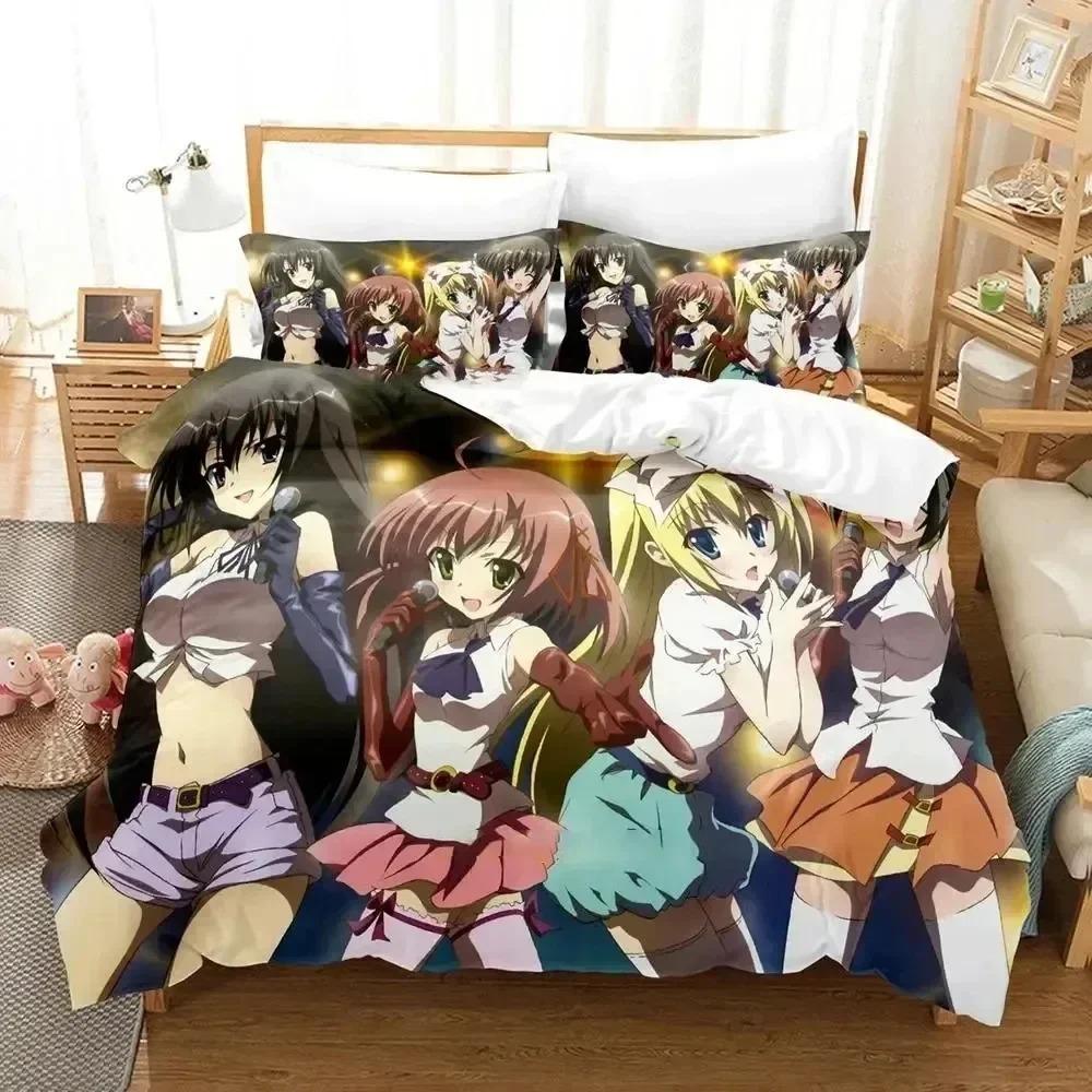3D Print Student Councils Discretion Beding Set Young Boys Young Girls Twin Quen Seitokai No Ichizon Soft with Soft Fabric Duvet Cover Pilowcase
