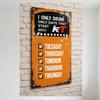 Vintage 'I Only Drink Days Start With KT' Metal Tin Sign - Rustic Distressed Orange Wall Decor with Checkboxes for Man Cave Bar