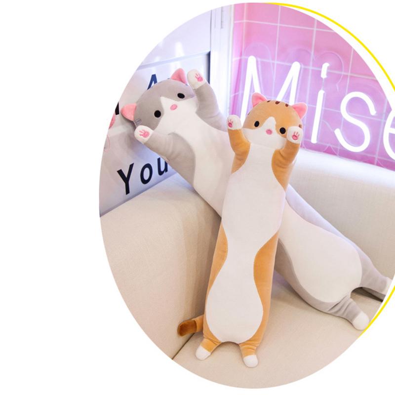 50-130Cm Long Cat Plush Toys Cute Animal Cat Creative Long Soft Toys Office Break Nap Sleeping Pillow Stuffed Gift Doll For Kids