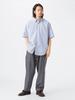 B:MING LIFE STORE by BEAMS Men's Short Sleeve Shirt, Polyester Broadcloth, Size M, BLUE_STRIPE