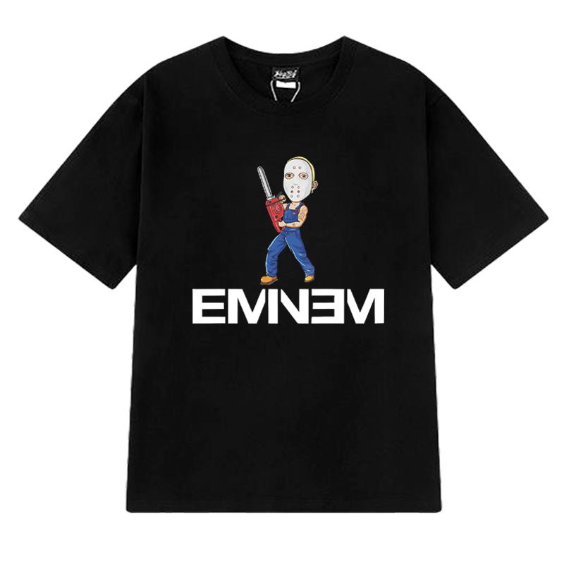 

2025 Лето Эминем Рэп Бог Винтажная Молодежная Футболка Мужская Женская Мода Хлопок Футболки с коротким рукавом Унисекс Хип-хоп уличная одежда Топы 4XL