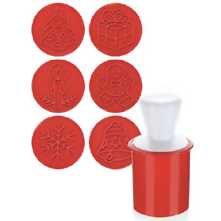 

Plastic Cake Decorating Tools Cookie Cutter Stamp Fondant Sugarcraft Embosser червоний