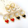 French Light Luxury White Shell Heart Ear Studs Ins Small Elegant Earrings