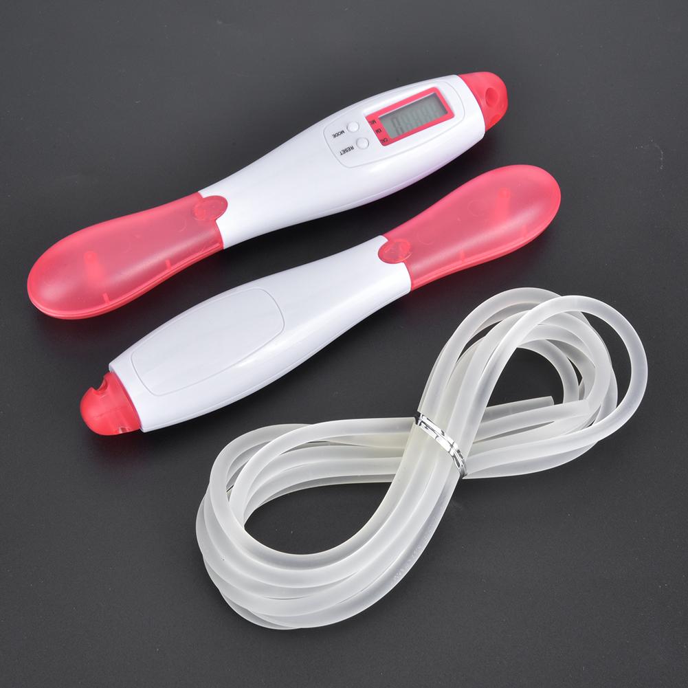Adjustable Electronic Counter Jumprope Sport Equipment for Student School Usagepink