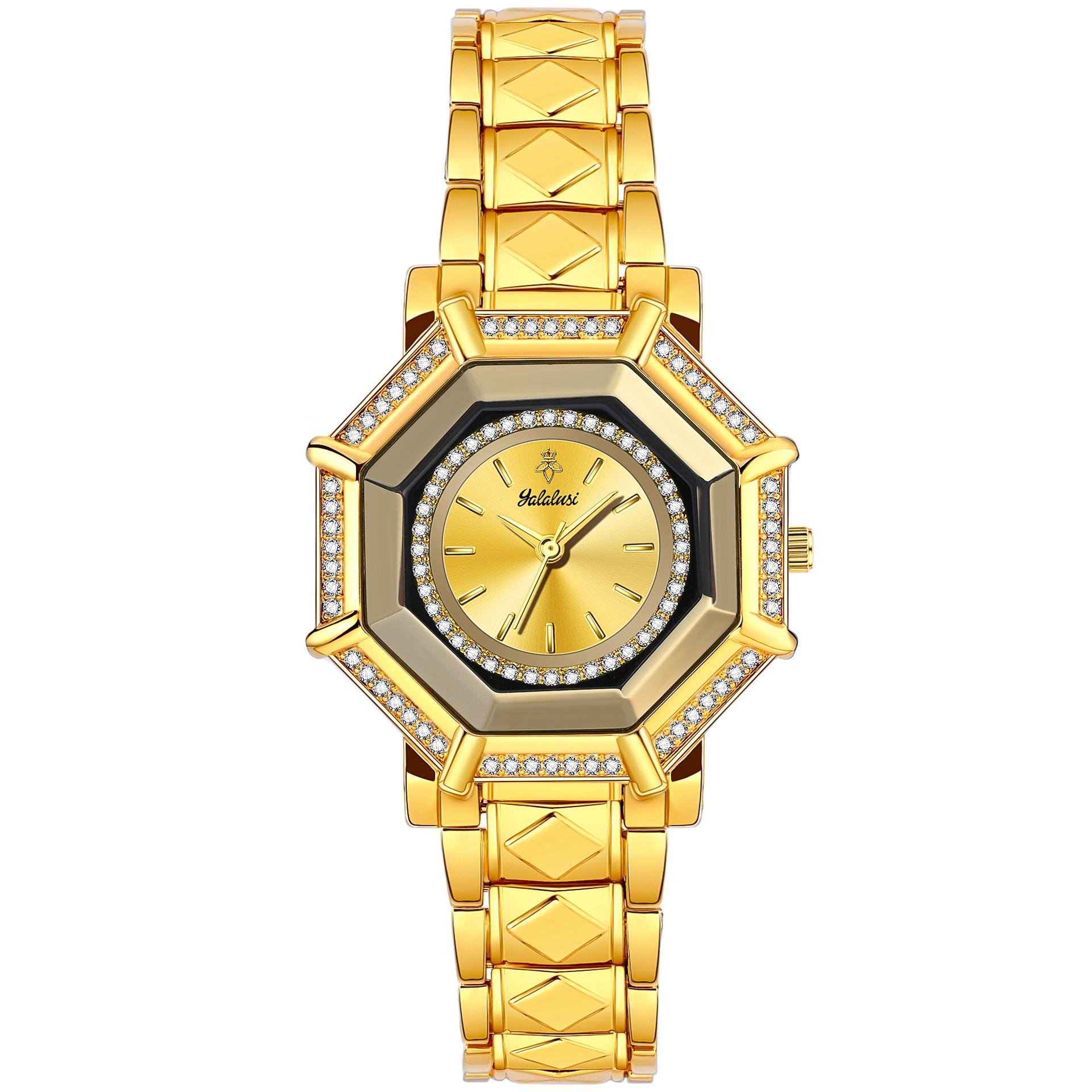 Yalalusi Luxury Gold Diamond Star Anise Women S Watch Full Diamond Chain Belt Light Luxury Women S Watch Women S Watch