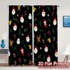 2pcs,Curtains Christmas Cartoon Modern Modern Curtains Yarn Curtains Thermal Insulation, and Room Darkening Functions Decorative