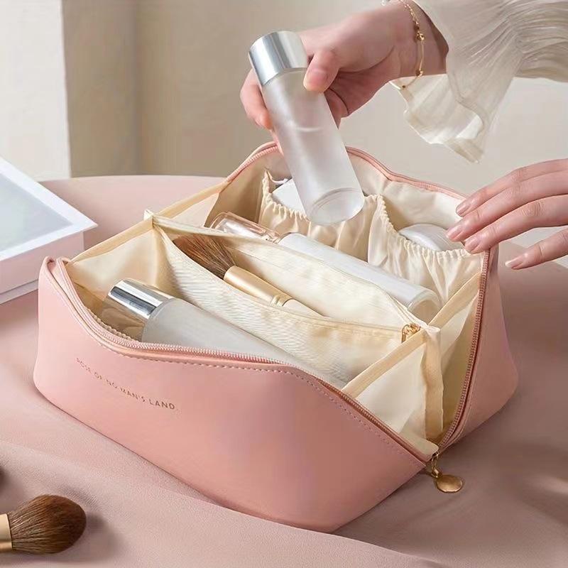 Trousse de Voyage Cosmétique Multicouche PU Haut de Gamme: Rangement Épaissi et Polyvalent pour Articles de Toilette et Maquillage