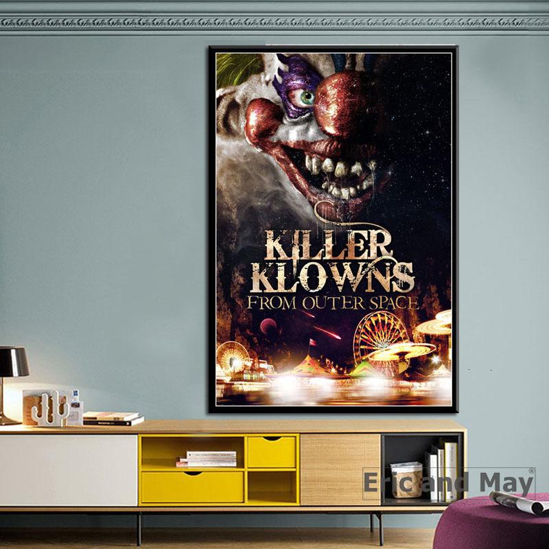 Comic Klowns Killer New from Outer Space Horror Movie Poster Prints Canvas Oil Painting Art Wall Pictures Living Room Home Decor