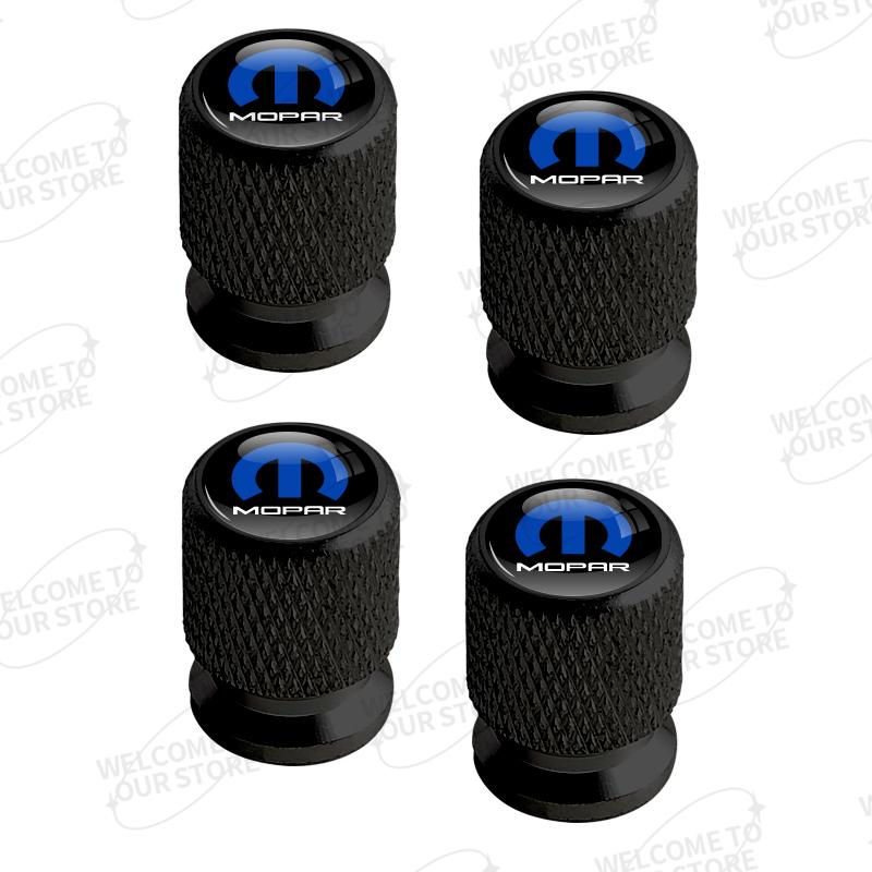 AUM1 Aluminum For Mopar Performance Logo Ram Charger Chrysler Cherokee 4pcs Car Decor Wheel Tire Valve Caps Stem Cover Accessories