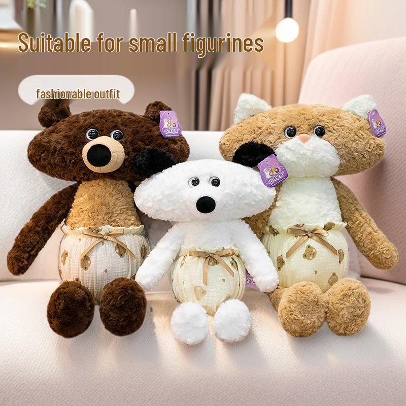 Hammer Series Cute Bear and Cat Figure Plush Toy Set