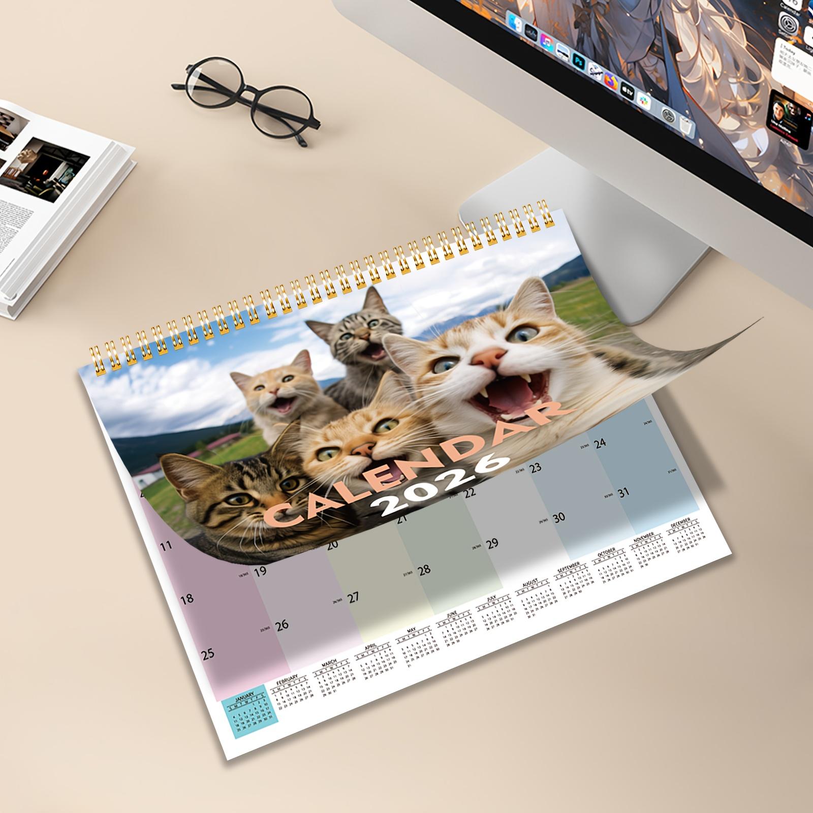 

2026 Cats and Friends Wall Calendar - Funny Cat Selfies Series with 12-Month Photos, Perfect Gift for Cat Lovers срібний