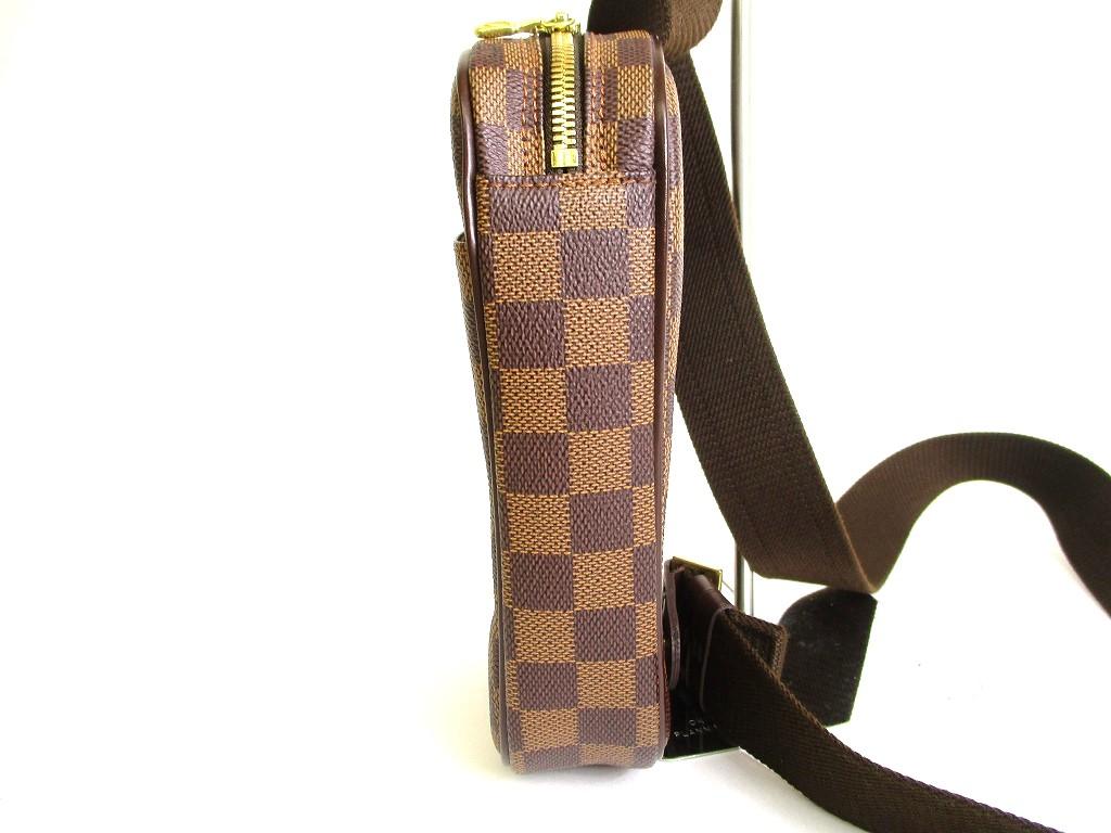 Authentic LOUIS VUITTON Special Order Damier Brown Leather Belt Bag Gange #9680  Refurbished