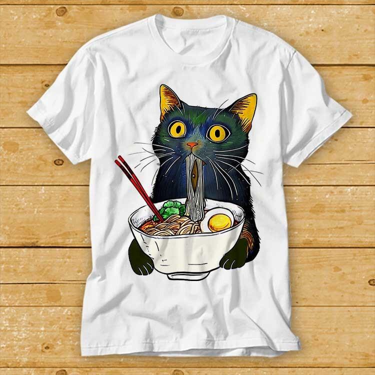 

Ramen Noodle Black Cat Foodie Lover Best Seller Gift Meme Tee T Shirt 2484 XL