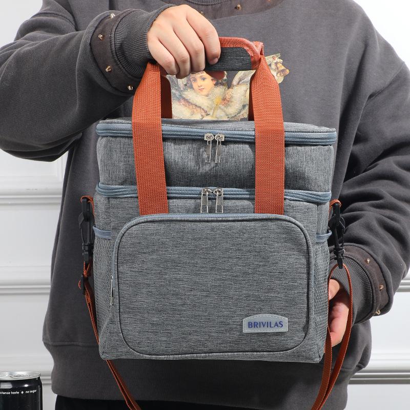 Portable Double-Layer Insulated Oxford Picnic Bag - Foldable & Thickened